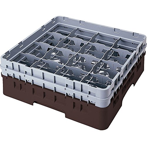 Voetglazenkorf m/2 opzetstukken 500x500 H 184mm max 133mm 16 comp. Cambro 16S434-167 Brown von Cambro