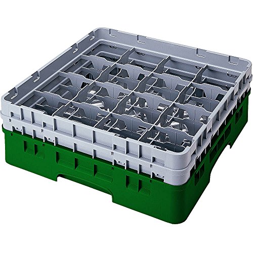 Voetglazenkorf m/3 opzetstukken 500x500 H 225mm max 174mm 16 comp. Cambro 16S638-119 Sherwood Green von Cambro