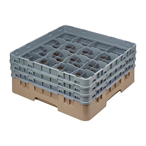 Voetglazenkorf m/3 opzetstukken 500x500 H 225mm max 174mm 16 comp. Cambro 16S638-184 Beige von Cambro