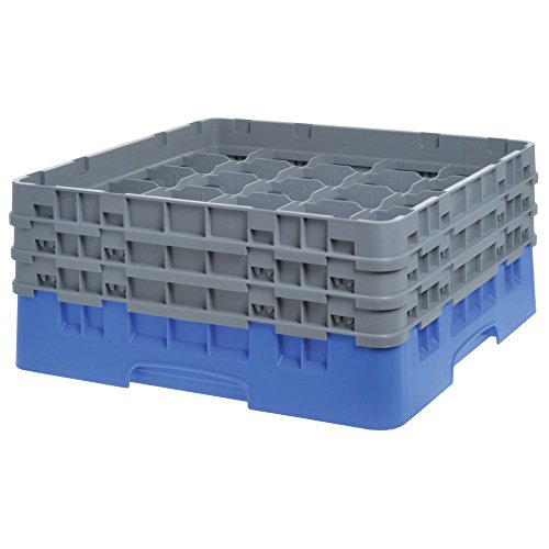 Voetglazenkorf m/3 opzetstukken 500x500 H 225mm max 174mm 25 comp. Cambro 25S638-168 Blue von Cambro