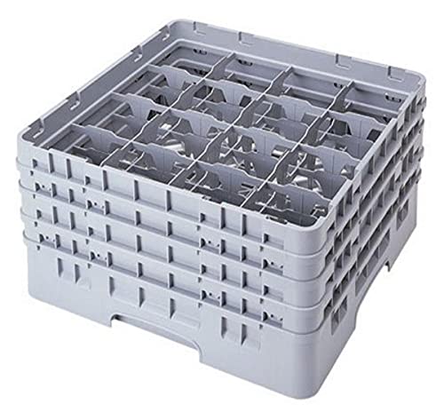 Voetglazenkorf m/6 opzetstukken 500x500 H 349mm max 298mm 16 comp. Cambro 16S1114-151 Soft Gray von Cambro