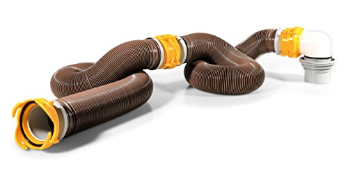 Camco Revolution 39634 Abwasserschlauch-Set mit 360 Grad drehbaren Armaturen und 4-in-1-Winkeladapter, universelle Passform, 6 m von Camco