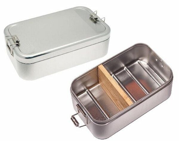 Cameleon Pack Große Lunchbox XL * Mit Trennsteg aus Bambus * Metall Brotdose von Cameleon Pack