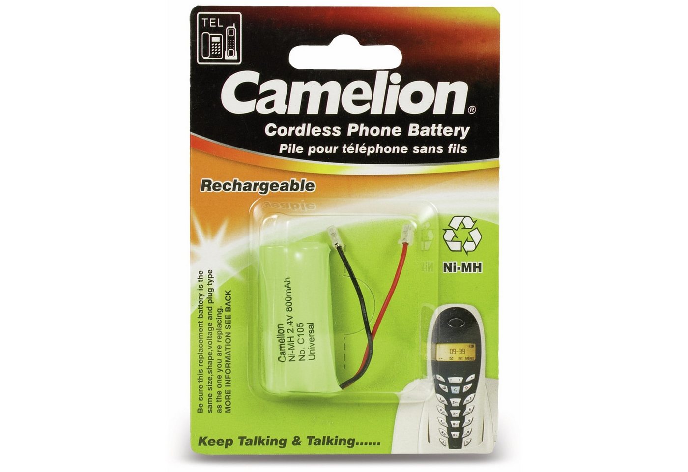 Camelion Telefonzange CAMELION NiMH-Akkupack 2,4V/800mAh 1 Stück von Camelion