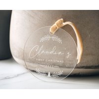 Personalisierte Babys Erste Weihnachtsverzierung | Benutzerdefinierte Name Acryl Ornament Baby Geschenk Weihnachtsgeschenk Für Neue Mutter von CamelliaAndLove