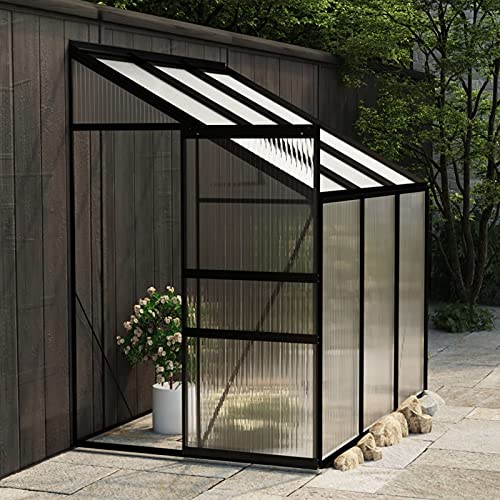 Camerina Anlehngewächshaus TomatengewäChshaus Garden Greenhouse FoliengewäChshaus Anthrazit Aluminium 3,97 m³ von Camerina