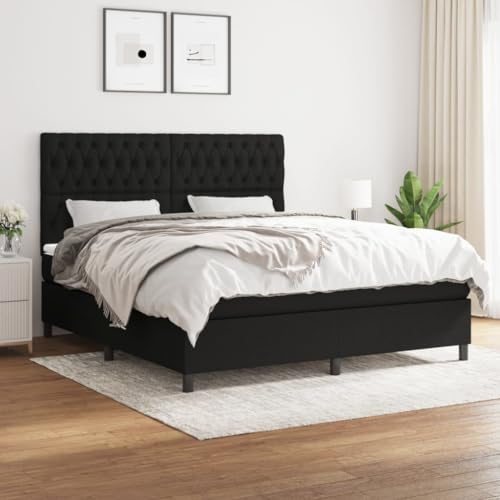 Camerina Boxspringbett mit Matratze Schwarz 180x200 cm Bett Mit Matratze Boxspringbett Matratze Betten Boxspringbett Stoff 3142035 von Camerina