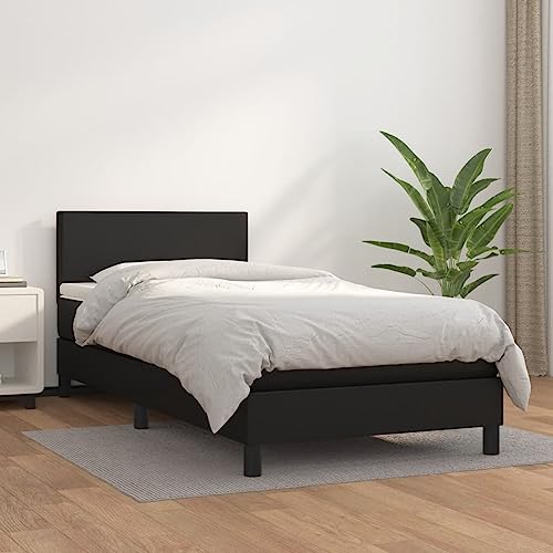 Camerina Boxspringbett mit Matratze Schwarz 90x200 cm Bett Boxspringbett Bett Mit Matratze Bettgestel Boxspringbetten Kunstleder 3140981 von Camerina