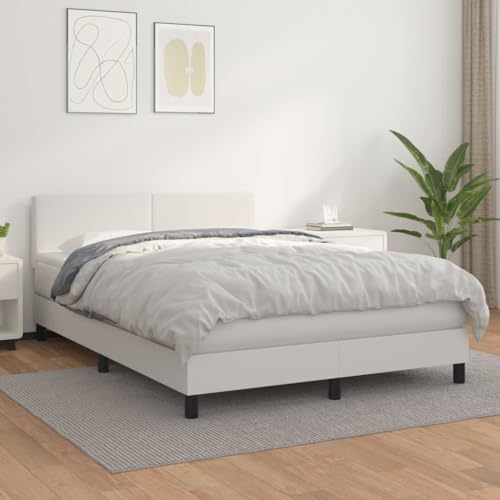 Camerina Boxspringbett mit Matratze Weiß 140x200 cm Bett Mit Matratze Betten Boxspringbett Mit Matratze Kunstleder 3141006 von Camerina