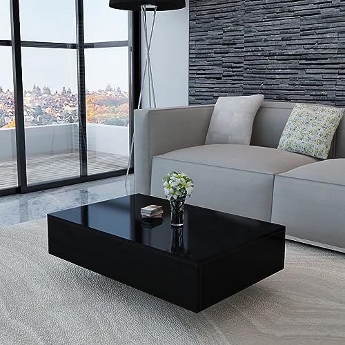 Camerina Couchtisch Hochglanz Schwarz Wohnzimmertisch Wohnzimmer Tisch FüR Couch Tische FüR Wohnzimmer 244024 von Camerina