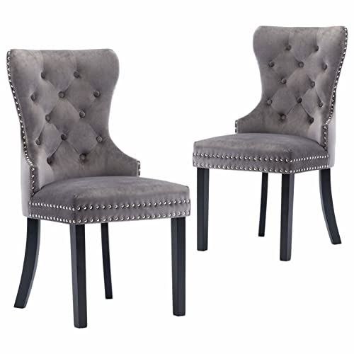 Camerina Esszimmerstühle 2 STK. Grau Samt StüHle Stapelbar Der Stuhl Stuhl 2er Set Camerina Esszimmerstühle 2 STK. Grau Samt StüHle Stapelbar Der Stuhl Stuhl 2er Set von Camerina