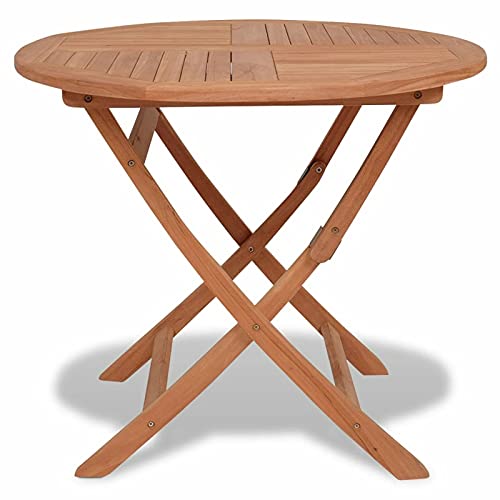 Camerina Klappbarer Gartentisch 85x76 cm Balkontisch Wetterfest Esstisch Klappbarer Balkon Tisch Outdoor Tisch Wetterfest Klappbarer Tisch Teak Massivholz von Camerina