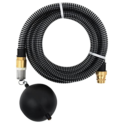 Camerina Saugschlauch mit Messing-Anschlüssen Schwarz 1,1" 10 m PVC EntwäSserungsschlauch Schwengelpumpe von Camerina