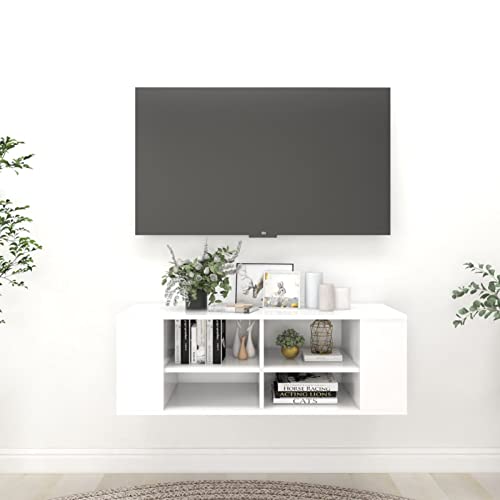 Camerina TV-Wandschrank Weiß 102x35x35 cm Holzwerkstoff tv Board hängend schrankwand Wohnzimmer von Camerina