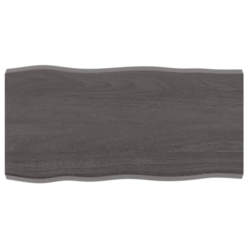 Camerina Tischplatte 80x40x(2-4) cm Massivholz Behandelt Baumkante Waschtischplatte Schreibtisch BüRotisch von Camerina