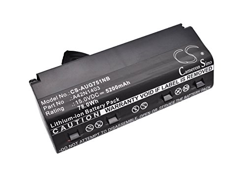 Cameron Sino 5200 mAh/78.0 WH Akku kompatibel with Model g751j g751jm Brücke gfx71jy g751j-bhi7t25 gfx71jy4710 g751jl-bsi7t28, P/N ASUS a42 N1403, a42lm93, a42lm9h, 0B110 – 00290000 M von Cameron Sino