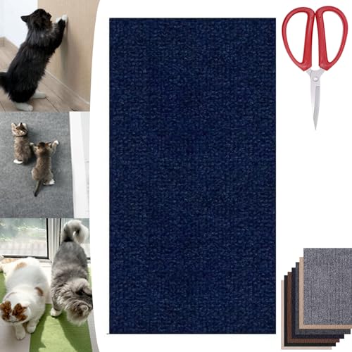Asisumption Cat Scratching Mat, Climbing Cat Scratcher, Cat Scratching Mat Self-Adhesive, Versatile Trimmable Self-Adhesive Cat Couch Protector (Dark Blue, 11.8 * 39.4in) von Camic