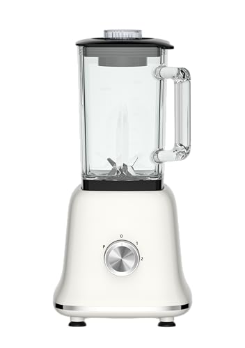 Camic Standmixer Blender Foodi Power Nutri Mixer Smoothie Maker 3-in-1 1200W 1.6L Square Glass & 300ml Grinder & 600ml Portable Juice Jar (White) von Camic
