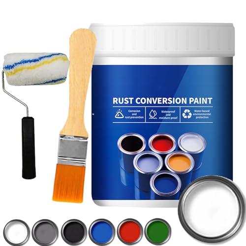 Camic rust Conversion paint, Weatherproof Rust Converter Paint For Metal, 4-in-1 rust Remover for Metal Primer, Water-Based metal Rust Inhibitor Multi-Color Industrial Paint (White, A-300g) von Camic
