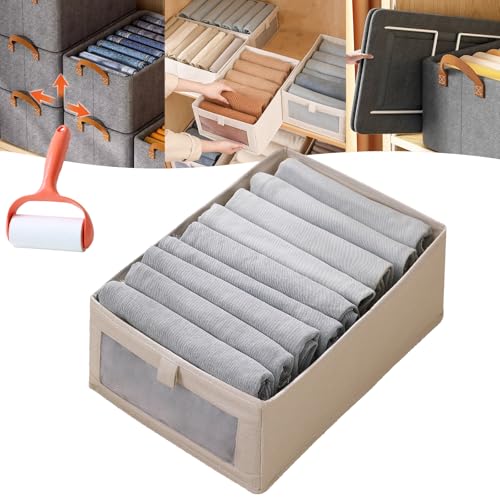 Cation Multi-Functional Folding Wardrobe, Pickelect Storage Boxes, Foldable Wardrobe Storage Box, Large Wardrobes Clothes Drawer Organizer Closet with Handle for Various Bedding/Toys (Beige) von Camic