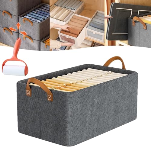Cation Multi-Functional Folding Wardrobe, Pickelect Storage Boxes, Foldable Wardrobe Storage Box, Large Wardrobes Clothes Drawer Organizer Closet with Handle for Various Bedding/Toys (Dark Gray) von Camic