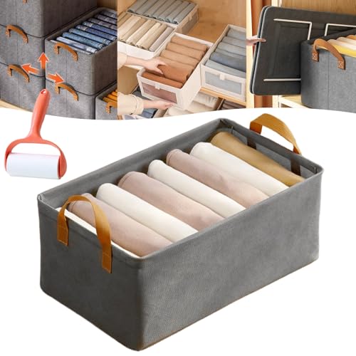 Cation Multi-Functional Folding Wardrobe, Pickelect Storage Boxes, Foldable Wardrobe Storage Box, Large Wardrobes Clothes Drawer Organizer Closet with Handle for Various Bedding/Toys (Grey) von Camic