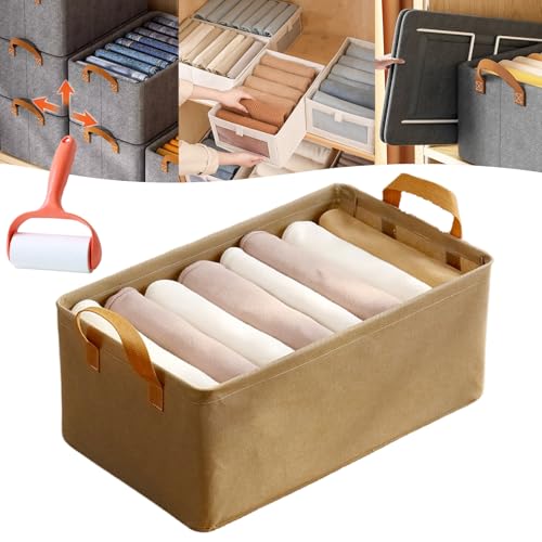 Cation Multi-Functional Folding Wardrobe, Pickelect Storage Boxes, Foldable Wardrobe Storage Box, Large Wardrobes Clothes Drawer Organizer Closet with Handle for Various Bedding/Toys (Khaki) von Camic
