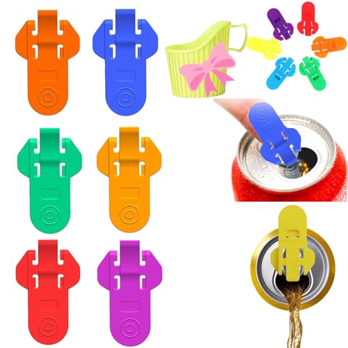 Easy Can Opener 3PCS or 6PCS/Pack, Soda Beer Can Opener & Beverage Can Cover Protector, Getränkedosen Verschluss, Can Top Ring Opener Tool Drink Protector Leakproof (6 stucks) von Camic