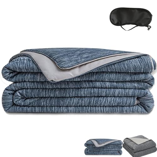 Frozera Cooling Blanket, Lcecozy Weighted Cooling Blanket Queen Size, Aircoolair Ice Blanket, Double Sided Breathable Lightweight Cool Blanket for Hot Sleepers & Night Sweats (Blue, Queen（90 * 90in）) von Camic