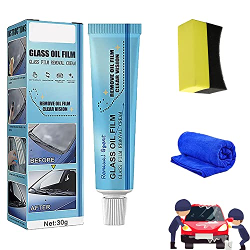 Glashiny - Glass Oil Film Removal Cream, 2023 Glass Film Removal Cream, Universal Car Glass Polishing Degreaser Cleaner (1pc) von Camic