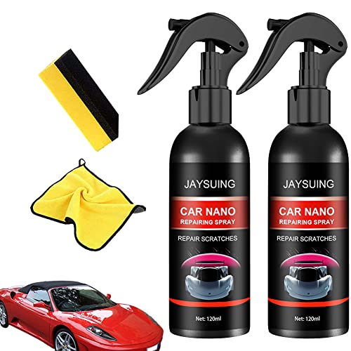 Jaysuing Nano-Kratzerentfernungsspray FüR Autos,Nano Auto Kratzerentfernungsspray,Nano Sparkle Tuch Auto Kratzer,3 In 1 Coating Scratch Repair Spray (2 Stück, 120g) von Camic