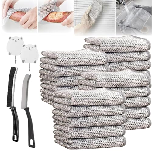 Multipurpose Wire Dishwashing Rags for Wet and Dry,2023 New Multipurpose Non-Scratch Scrubbing Wire Dishwashing Rags,Wire Dishwashing Cleaning Rag,for Dishes, Sinks, Counters, Stove Tops (20 Stuck) von Camic