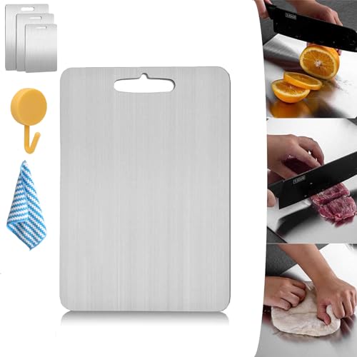 Solux Board – Solux Titanium Cutting Board, Japanese Titanium Material, Double Sided Medical-grade Titanium Cutting Mat from Japan, Easy To Clean & Free Of Impurities (11 * 15.3in) von Camic