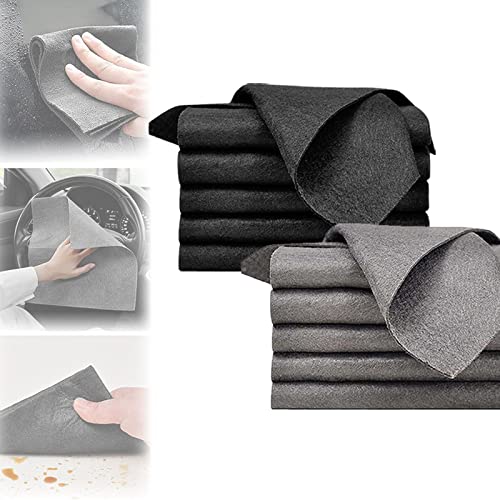 Thickened Magic Cleaning Cloth,Magic Cleaning Cloth,Sonorou Cleaning Cloth,Streak Free Reusable Microfiber Cleaning Rags,for Glass Windows Cleaning (10 pcs-Black+Grey,7.9 * 11.8 Inch) von Camic