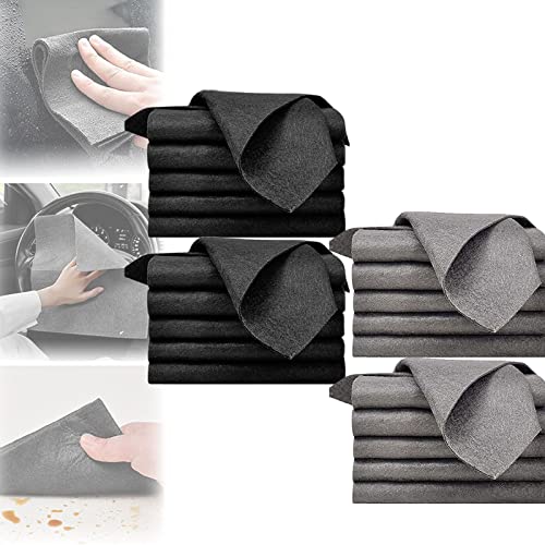 Thickened Magic Cleaning Cloth,Magic Cleaning Cloth,Sonorou Cleaning Cloth,Streak Free Reusable Microfiber Cleaning Rags,for Glass Windows Cleaning (20 pcs-Black+Grey,11.81 * 11.81 Inch) von Camic