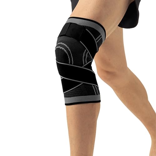 1 Pack Compression Arthritis Knee Brace Support with Straps, Knee Sleeve Recovery from Joint Pain Relief, Improve Performance for Running, Workout,Basketball von Camidy