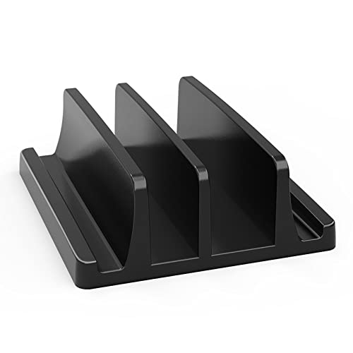 Camidy Dual-Slot Vertical Laptop Stand Holder Plastic Desktop Notebook Dock, Space-Saving Desktop Notebook Holder von Camidy