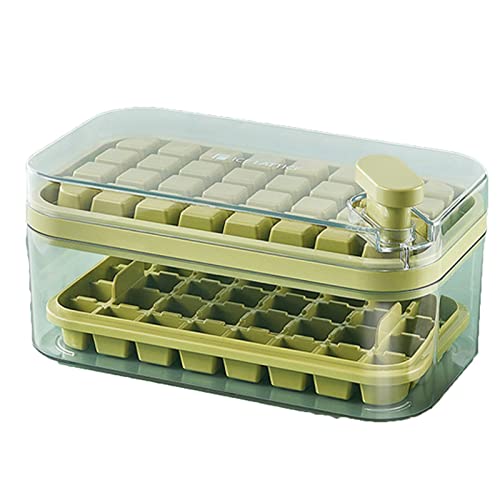Camidy Ice Cube Tray with Lid Bin and Scoop 2 Pack Ice Cube Trays Make 64 Ice Cubes Easy Release with A Single Press for Whiskey, Cocktail von Camidy