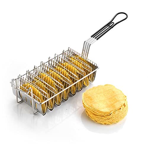 Camidy Taco Frying Basket, Taco Shell Fryer With 8 Slots Stainless Steel Taco Basket with Detachable Handle Kitchen Cooking Tool von Camidy