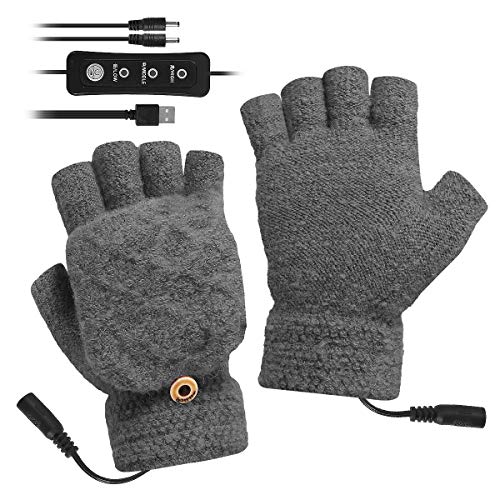 Camidy USB Beheizte Handschuhe Elektrische Heizhandschuhe Voller Und Halber Fingerhandschuh 3 Temperatureinstellungen für Männer Frauen Winter Hände Wärmer von Camidy