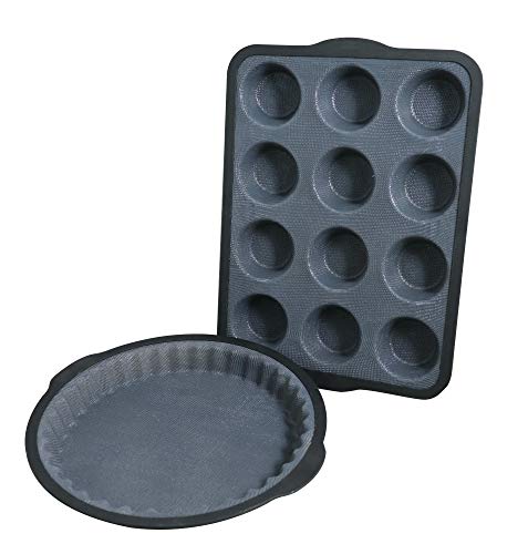 Camilla Gift Fackelmann Torten-Set 25 cm und Muffin-Backform mit 12 FingerabdrückenInnovatives Material aus Fiberglas, beschichtet mit Silikon Material Für hochpräzise Gebäck. von Camilla Gift