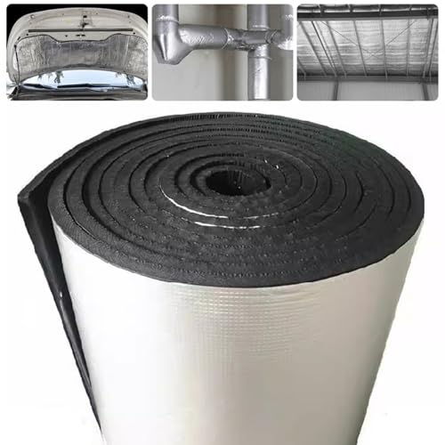 Camiraft Dämmmatte Auto Schallschutzmatte Isolierung Matte 10mm Schaumstoff Selbstklebend Mattenrolle Schallschutz Matte für Auto Wohnmobil Feuerfest, Feuchtigkeitsfest, Wasserdicht 200x25cm 0,5qm von Camiraft