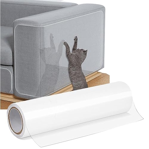 Camiraft Kratzschutz Katze Tape 45cm x 5m,Sofa Transparent Kratzschutz Pad Möbelschoner Katze Möbelschutz Kratzpads für Türen Anti Kratz Folie für Möbel Couch Tür Wand Kratzabwehr von Katzen Hunde von Camiraft