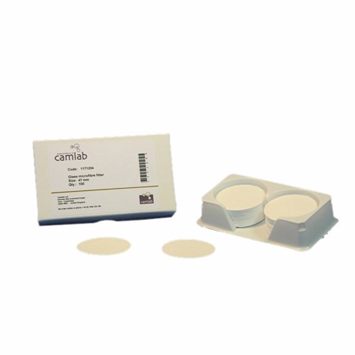Camlab 1171211 Glas-Mikrofaser-Filterpapier, Klasse 259, 1,6 µm, Durchmesser 125 mm, 100 Stück von Camlab