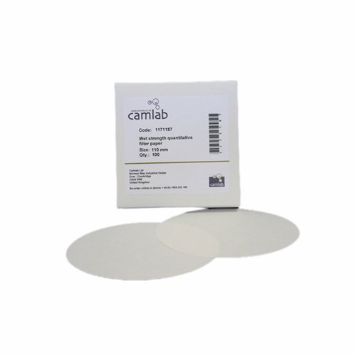 camlab 1171190 Grade 53 [540] Quantitative Wet Stärke Filter Papier, Durchmesser 185 mm (100 Stück) von Camlab
