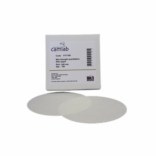 camlab 1171196 Grade 55 [542] Quantitative Wet Stärke Filter Papier, ashless, 150 mm Durchmesser (100 Stück) von Camlab
