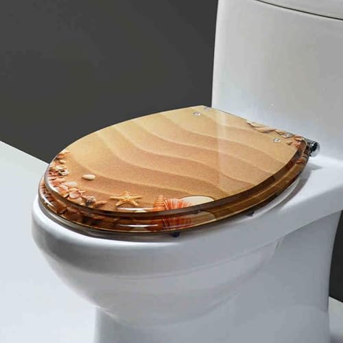 Cammeciso Toilettensitz aus transparentem Harz,Toilettendeckel,Toilettendeckel Mit Absenkautomatik,Polyresin Toilettensitz Transparenter,WC Sitz mit Absenkautomatik,Mit 3D-Effekten. von Cammeciso