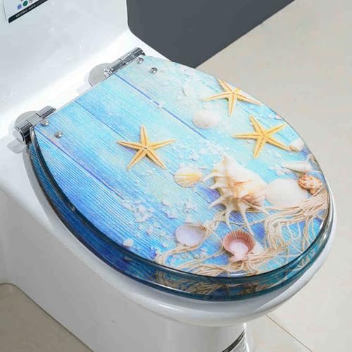 Cammeciso Toilettensitz aus transparentem Harz,Transparenter Harz-WC-Sitz,Polyresin Toilettensitz Transparenter,WC Sitz mit Absenkautomatik,Mit 3D-Effekten,Langsam Soft Close. von Cammeciso