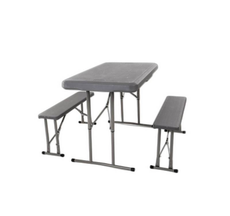 Camp4 Klapptisch Camp4 Garnitur EASY - Tisch 105x65cm u. 2 Bänke 84,5x20cm, grau (3-St) von Camp4