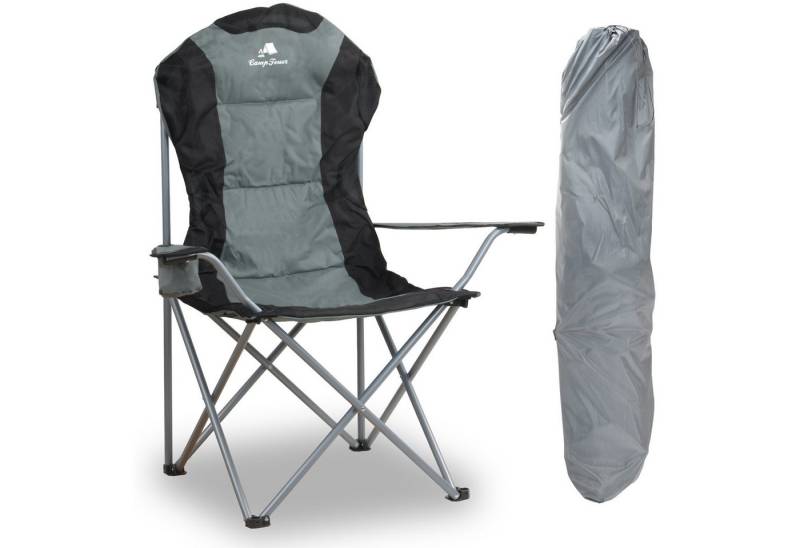 CampFeuer Faltstuhl Campingstuhl Faltbar, Grau, Anglerstuhl mit Getränkehalter, Hohe Belastbarkeit CampFeuer Faltstuhl Campingstuhl Faltbar, Grau, Anglerstuhl mit Getränkehalter, Hohe Belastbarkeit von CampFeuer